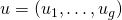 u=(u_1, \dots, u_g)